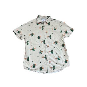 Denim & Flower Ricky Singh Button Up Shirt St Patrick's Leprechaun Beer size L